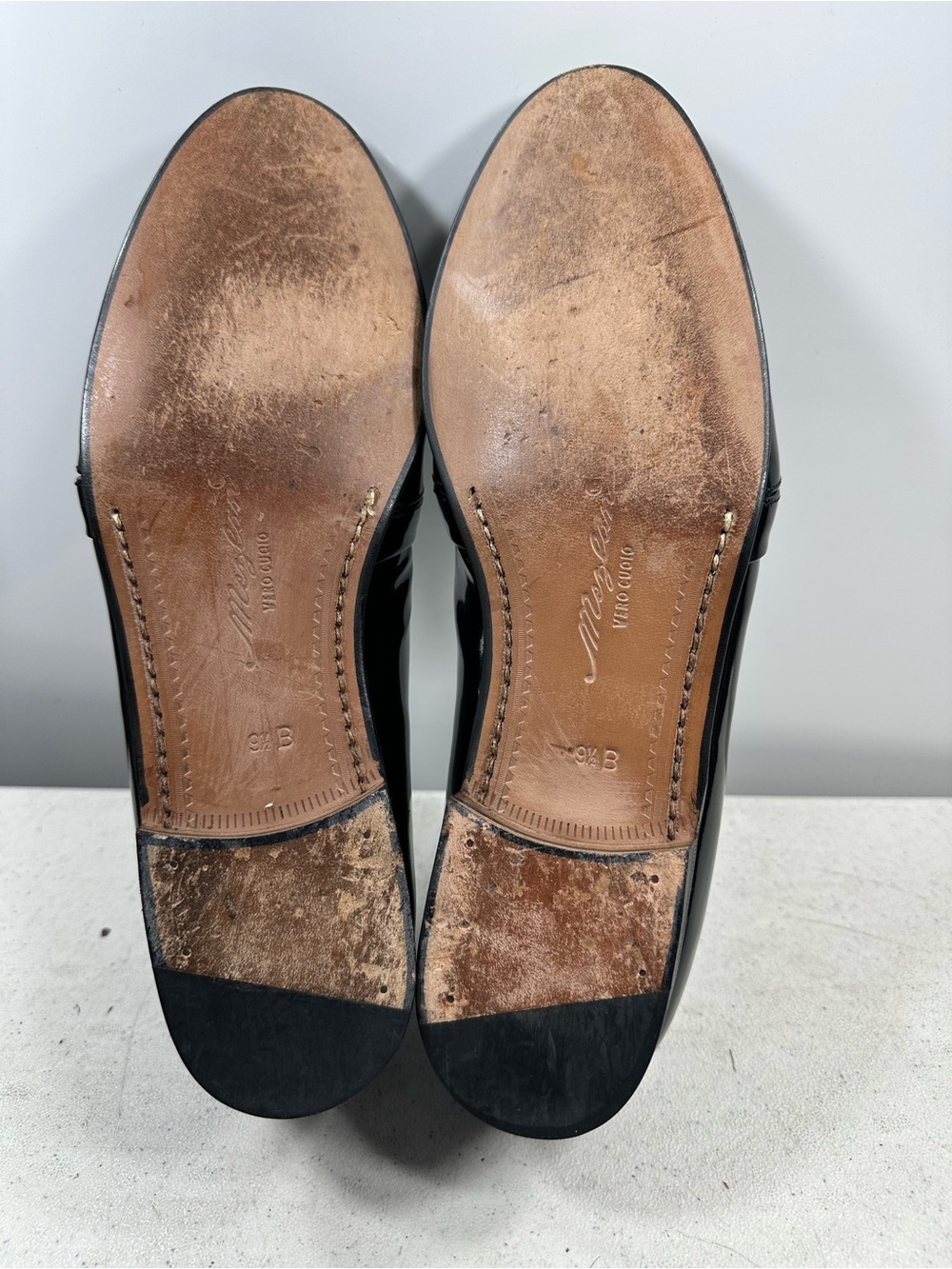 Mezlan Mirage Men's Black Leather Slip-On Patent Size 9.5 loafer shoes - Picture 6 of 6
